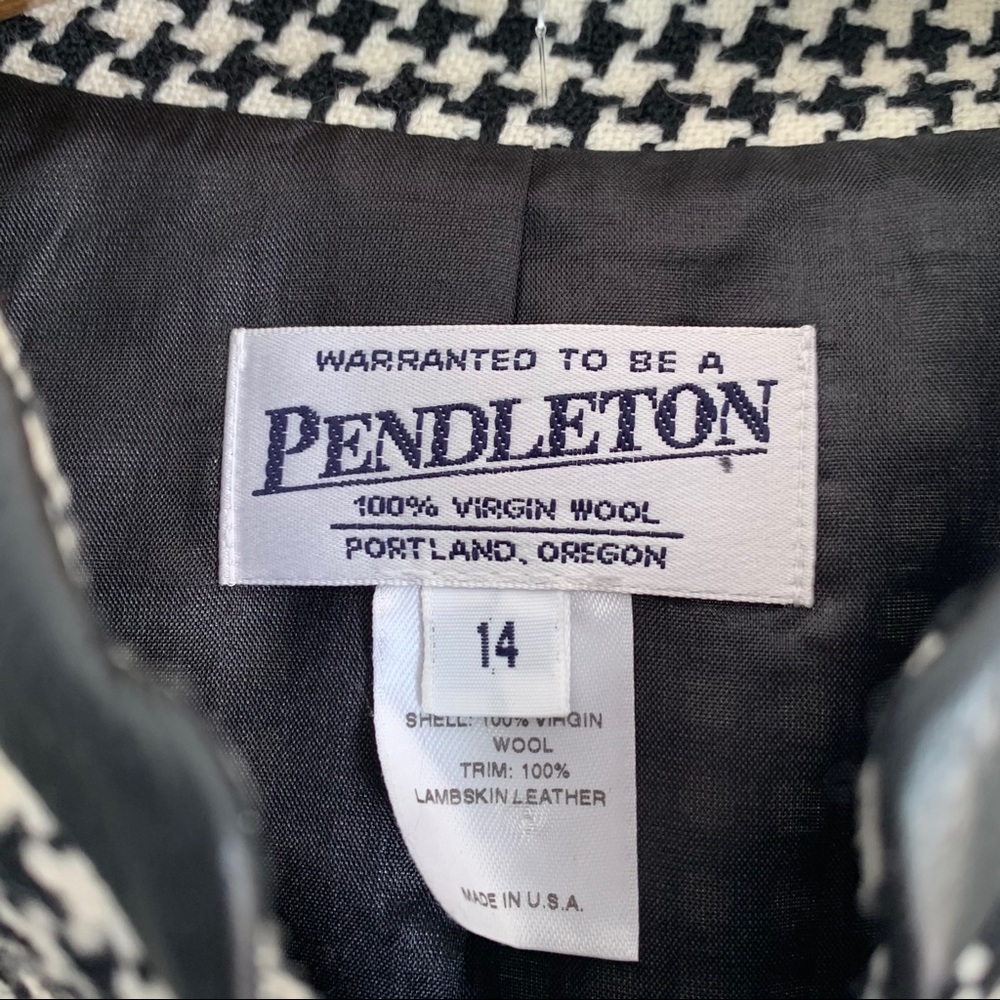 Pendleton Houndstooth Blazer With Leather Accents - image 3
